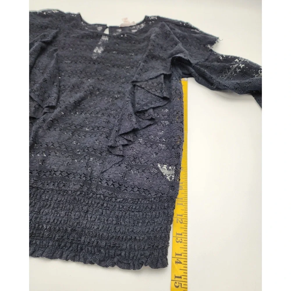 MELROSE‎ AND MARKET NAVY BLUE SWEATER SIZE S WOMENS LACY TOP